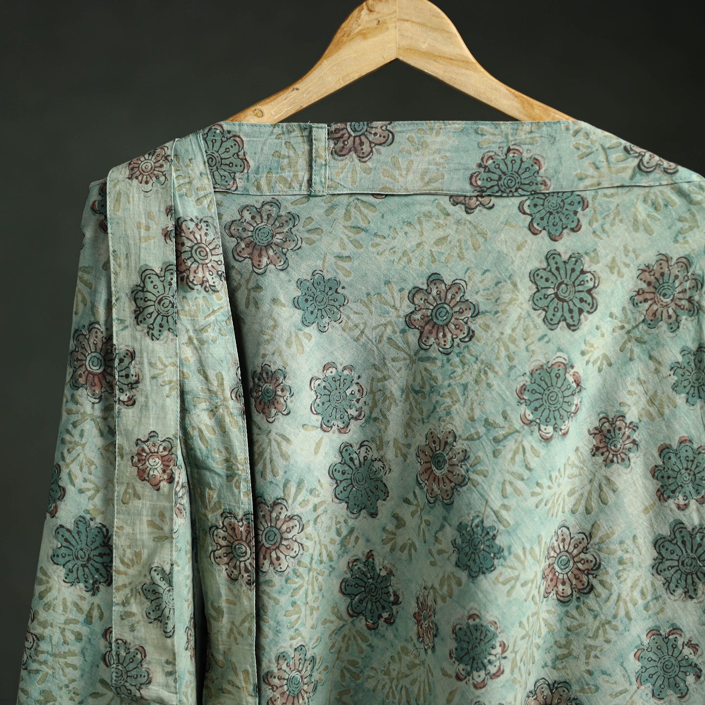 Bagru Hand Block Print Natural Dyed Cotton Wrap Around Skirt 09