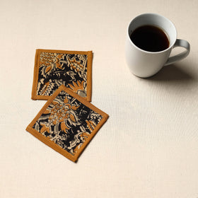 Black Handmade Cotton Coasters (Set of 2)