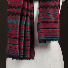 Zig Zag Zari Weave Fine Wool Stole for Women 93