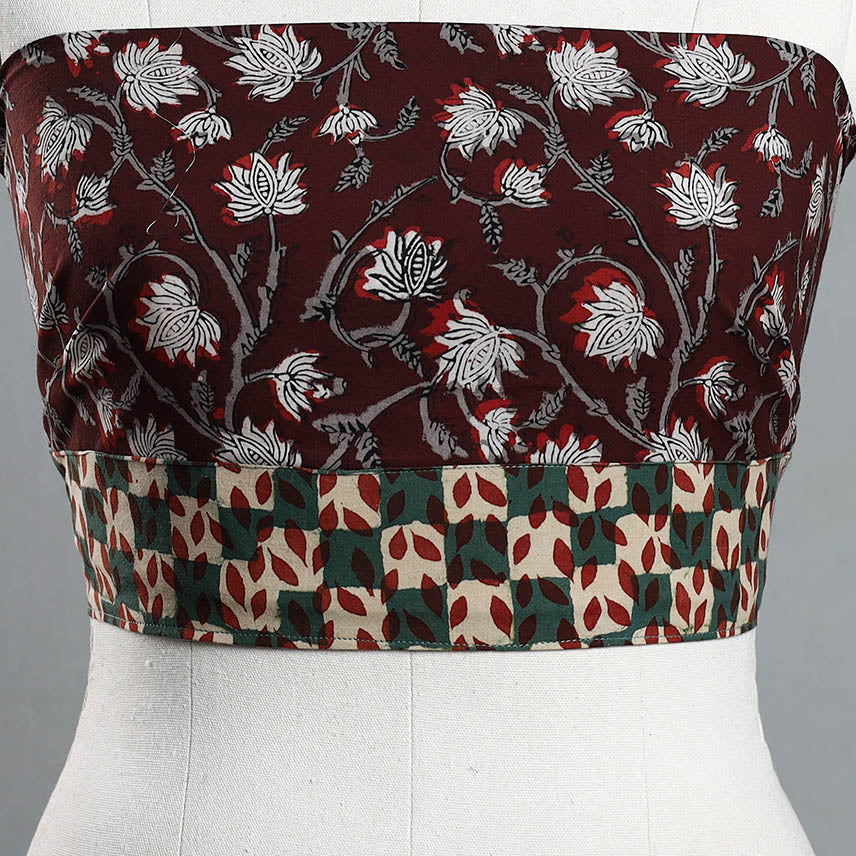 Block Printed Cotton Bagru Blouse Piece 30