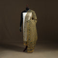 Yellow - Ajrakh Vanaspati Hand Block Print Natural Dyed Kota Doria Cotton Dupatta 10