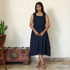 Black - Bagh Hand Block Printed Cotton Dress