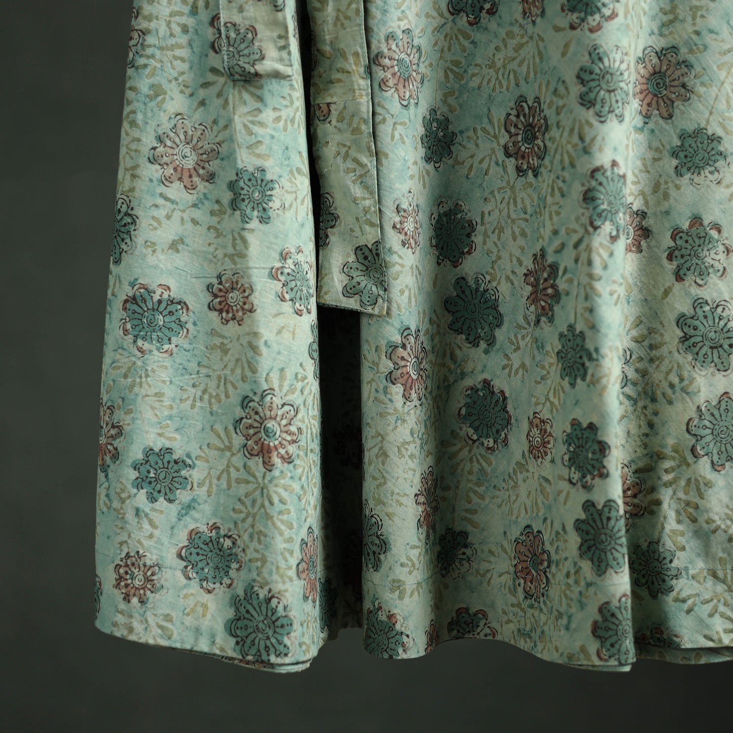 Bagru Hand Block Print Natural Dyed Cotton Wrap Around Skirt 09