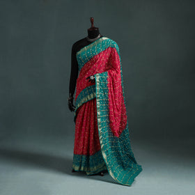 Kutch Tie-Dye Bandhani Cotton Saree with Blouse Piece 03