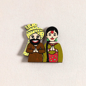 Punjabi Couple Handpainted Fridge Magnet 43