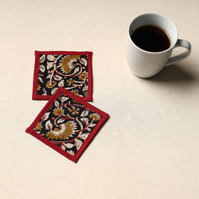 Black Handmade Cotton Coasters (Set of 2)