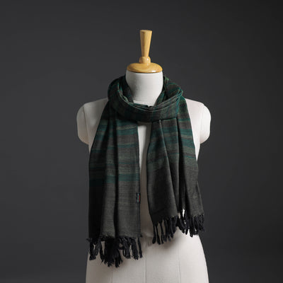 Green - Kumaun Handwoven Pure Merino Wool Stole 170