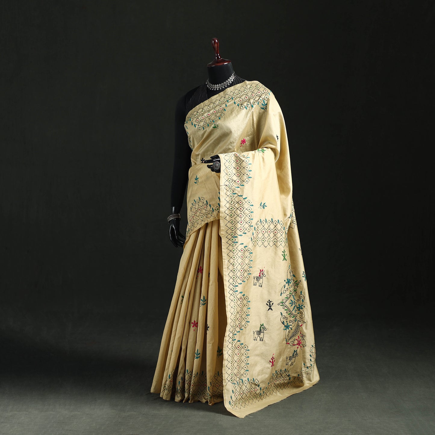 Hand Embroidered Silk Saree 61