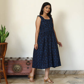 Black - Bagh Hand Block Printed Cotton Dress