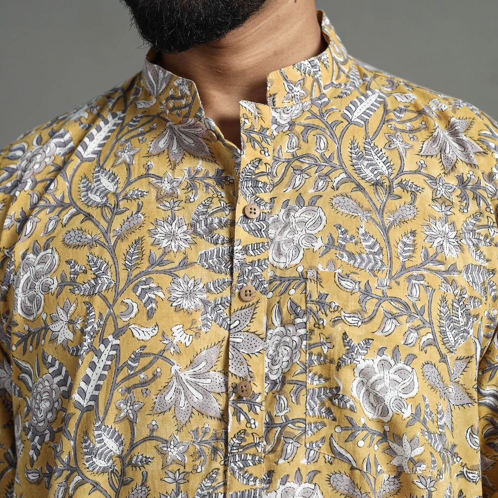 Block Print Cotton Sanganeri Kurta for Men (Short) 05