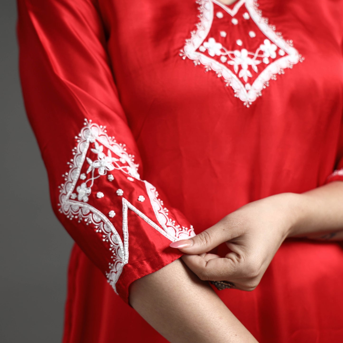 embroidery silk kurta