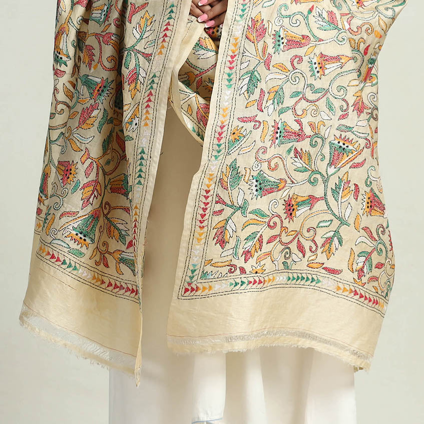 Kantha Embroidery Dupatta 