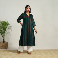 Green - Mercerised Cotton A-Line Dharwad Kurta 08