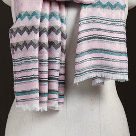 Zig Zag Zari Weave Fine Wool Stole for Women 96