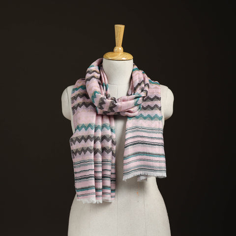 Zig Zag Zari Weave Fine Wool Stole for Women 96