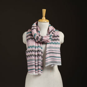 Zig Zag Zari Weave Fine Wool Stole for Women 96