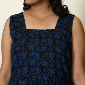 Black - Bagh Hand Block Printed Cotton Dress