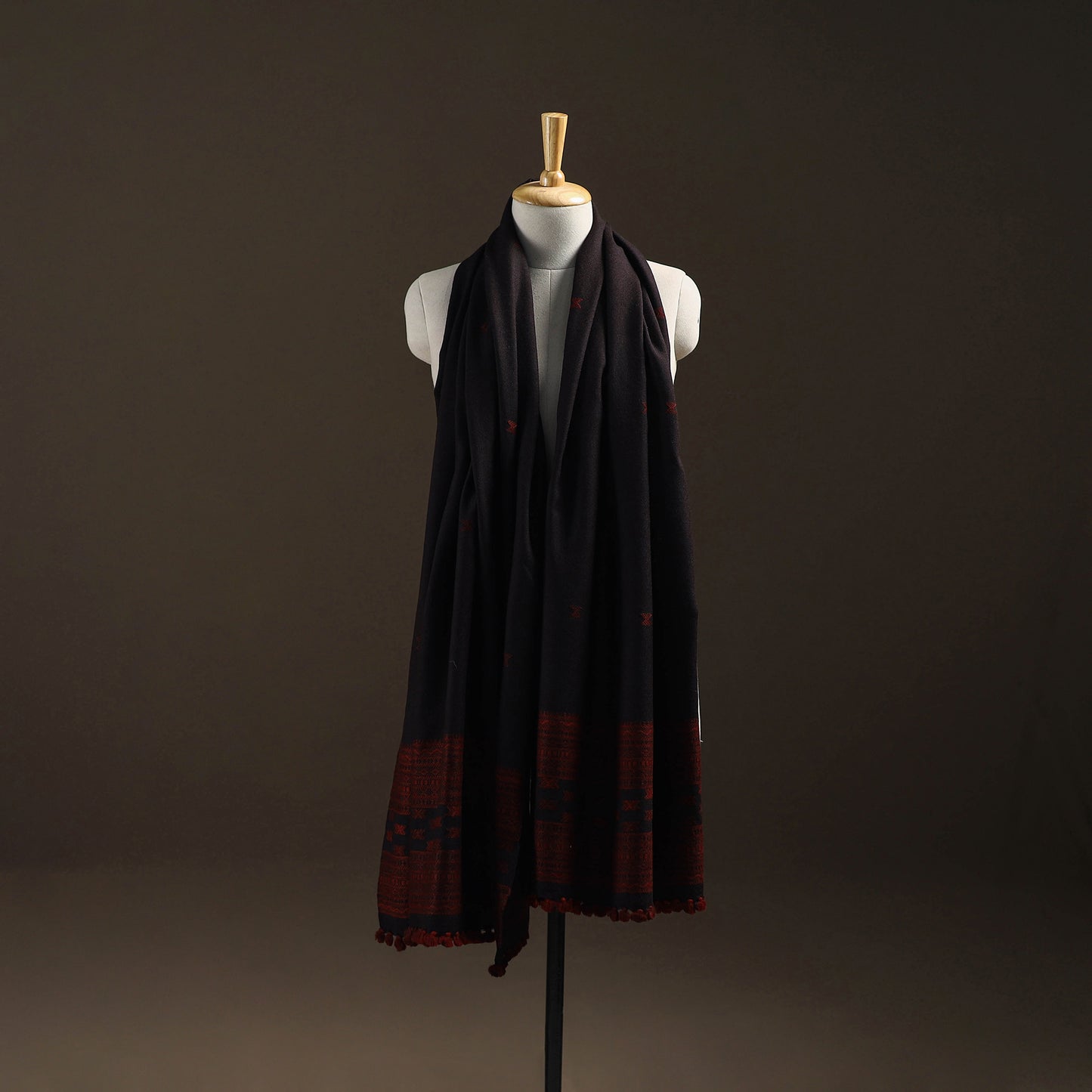 Kutch Bhujodi Handwoven Merino Wool Dhabla Shawl 31