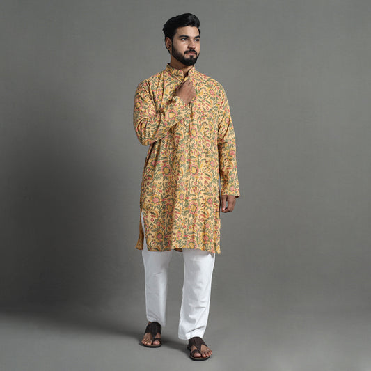 Block Print Cotton Sanganeri Kurta for Men (Long) 17