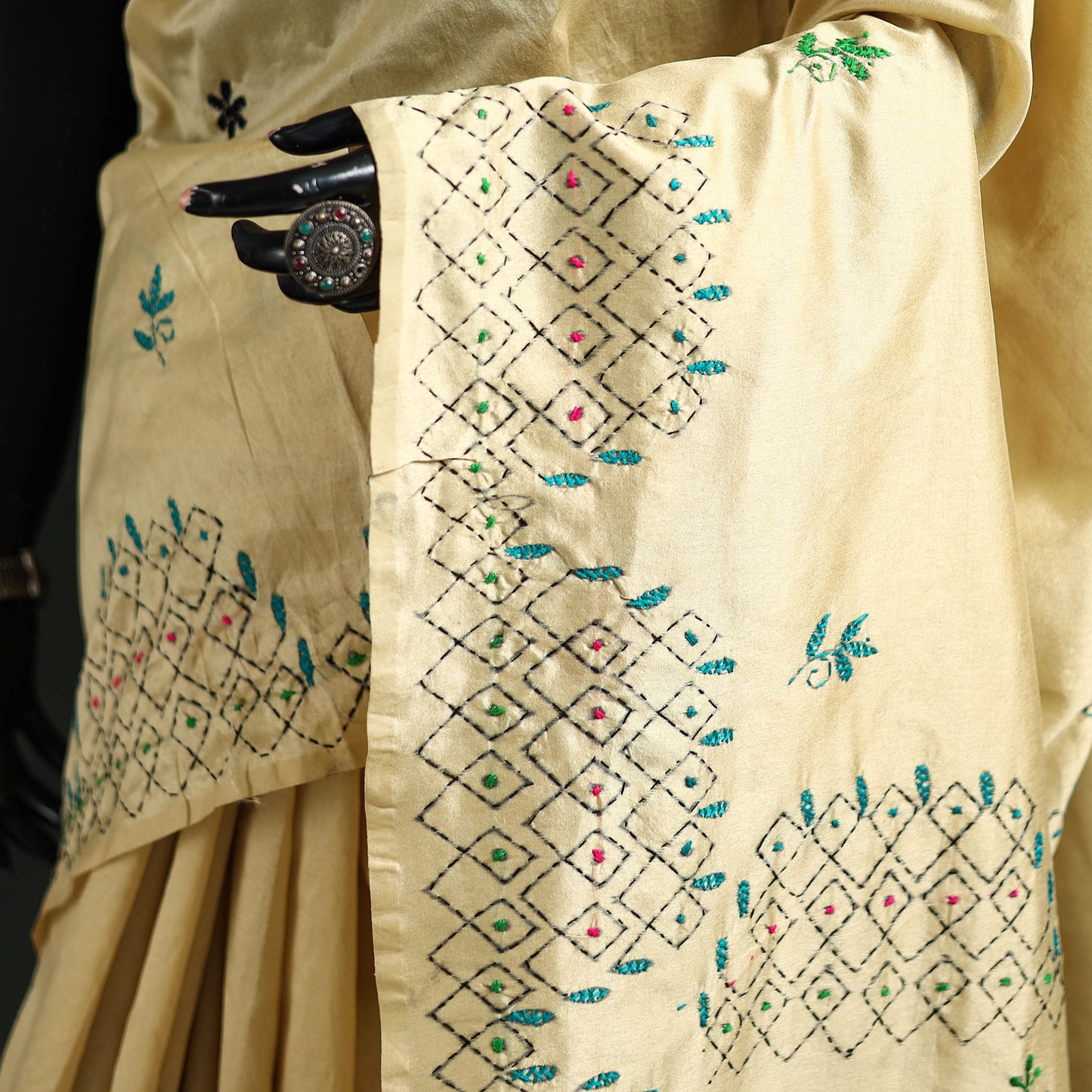 Hand Embroidered Silk Saree 61