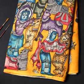  Srikalahasti Pen Work Chanderi Silk Kalamkari Fabric 