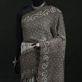 Kutch Bandhani Tie-Dye Cotton Saree 16