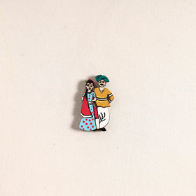 Rajasthani Couple Handpainted Fridge Magnet 45