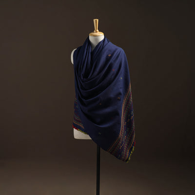 Kutch Bhujodi Handwoven Merino Wool Dhabla Shawl 32