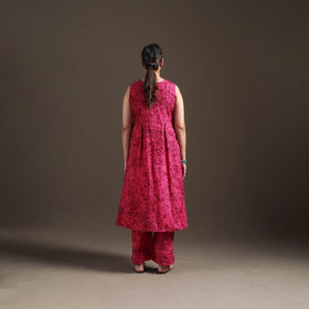 Hand Batik Print Cotton Straight Kurta with Palazzo Set for women 12