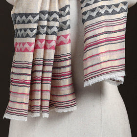 Zig Zag Zari Weave Fine Wool Stole for Women 98