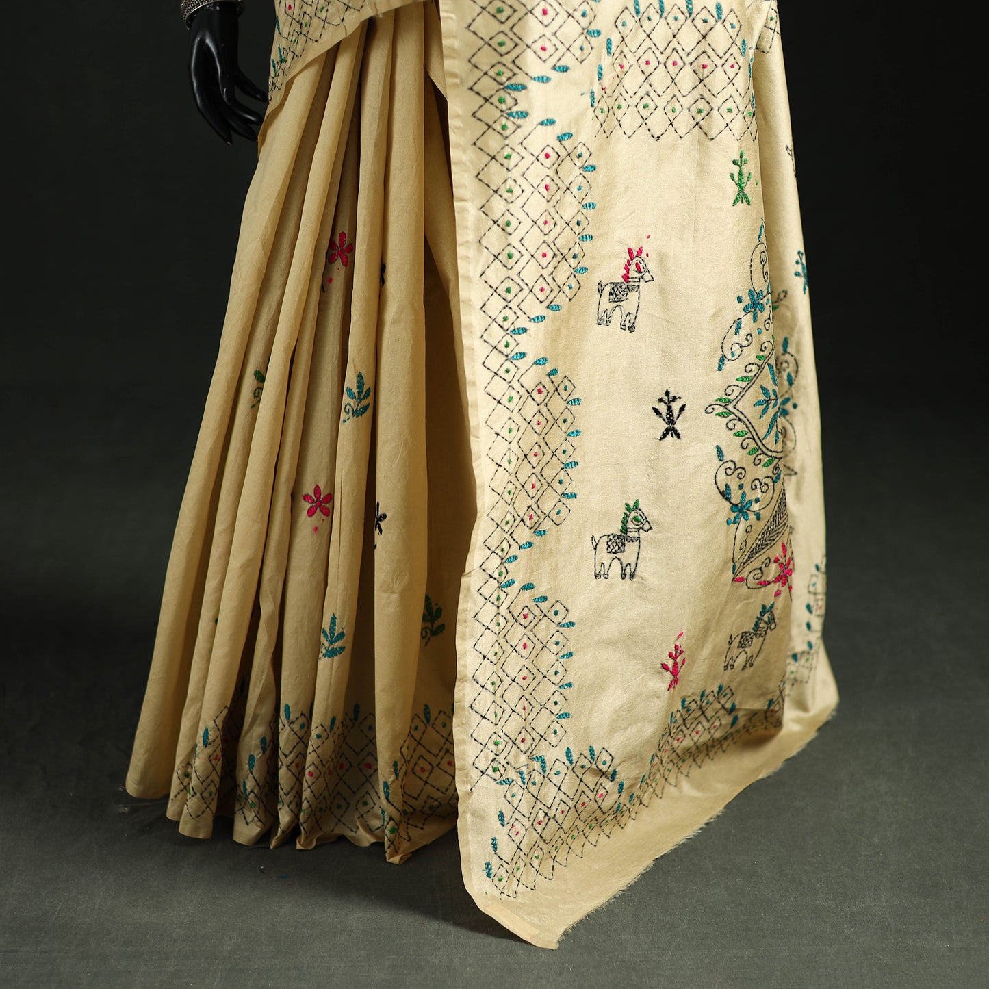 Hand Embroidered Silk Saree 61