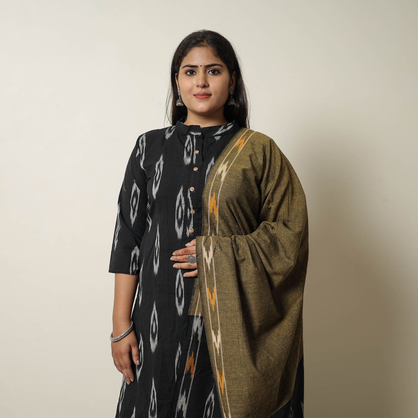 Handloom Cotton Pochampally Ikat Kurta Set 18