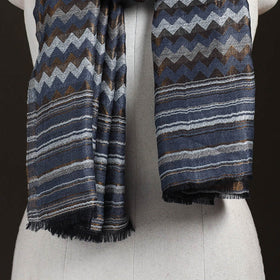 Zig Zag Zari Weave Fine Wool Stole for Women 99