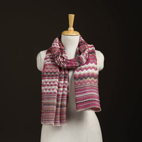 Zig Zag Zari Weave Fine Wool Stole for Women 100