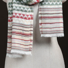 Zig Zag Zari Weave Fine Wool Stole for Women 101