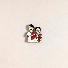 Bengali Couple Handpainted Fridge Magnet 47