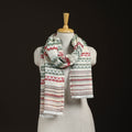 Zig Zag Zari Weave Fine Wool Stole for Women 101