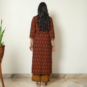Red - Bagh Block Printed Cotton Kurta with Palazzo & Dupatta Set 15