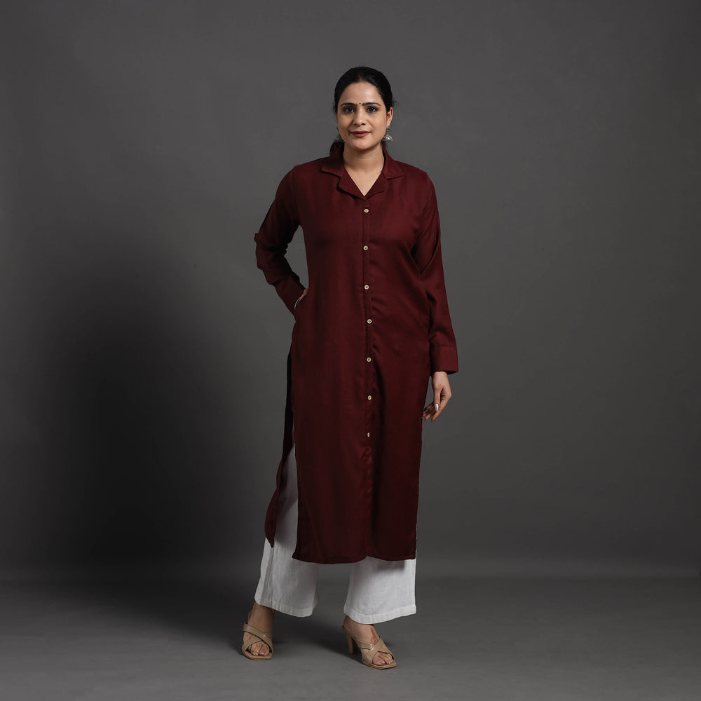 Adira Plain Merino Woolen Kurta