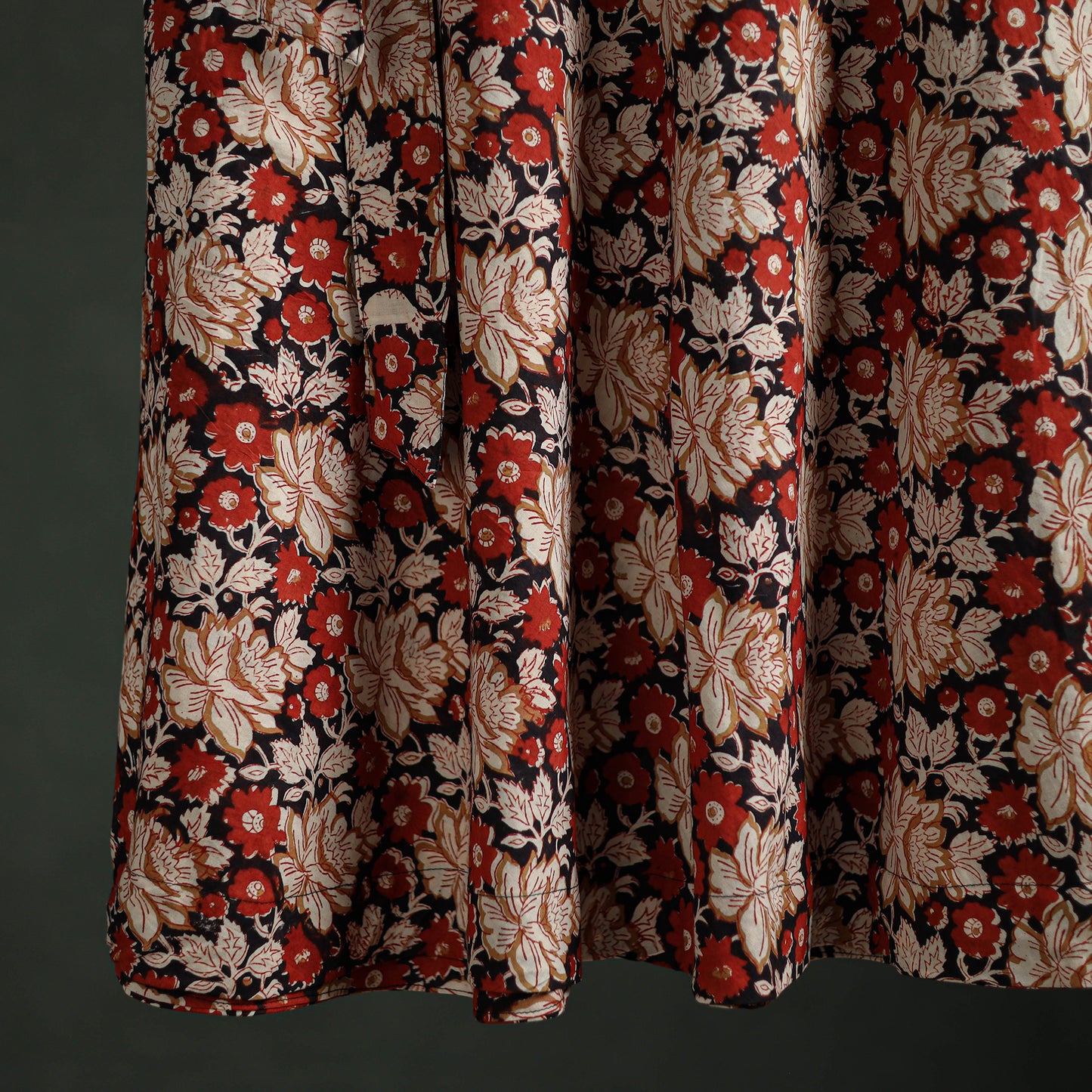 Bagru Hand Block Print Natural Dyed Cotton Wrap Around Skirt 12