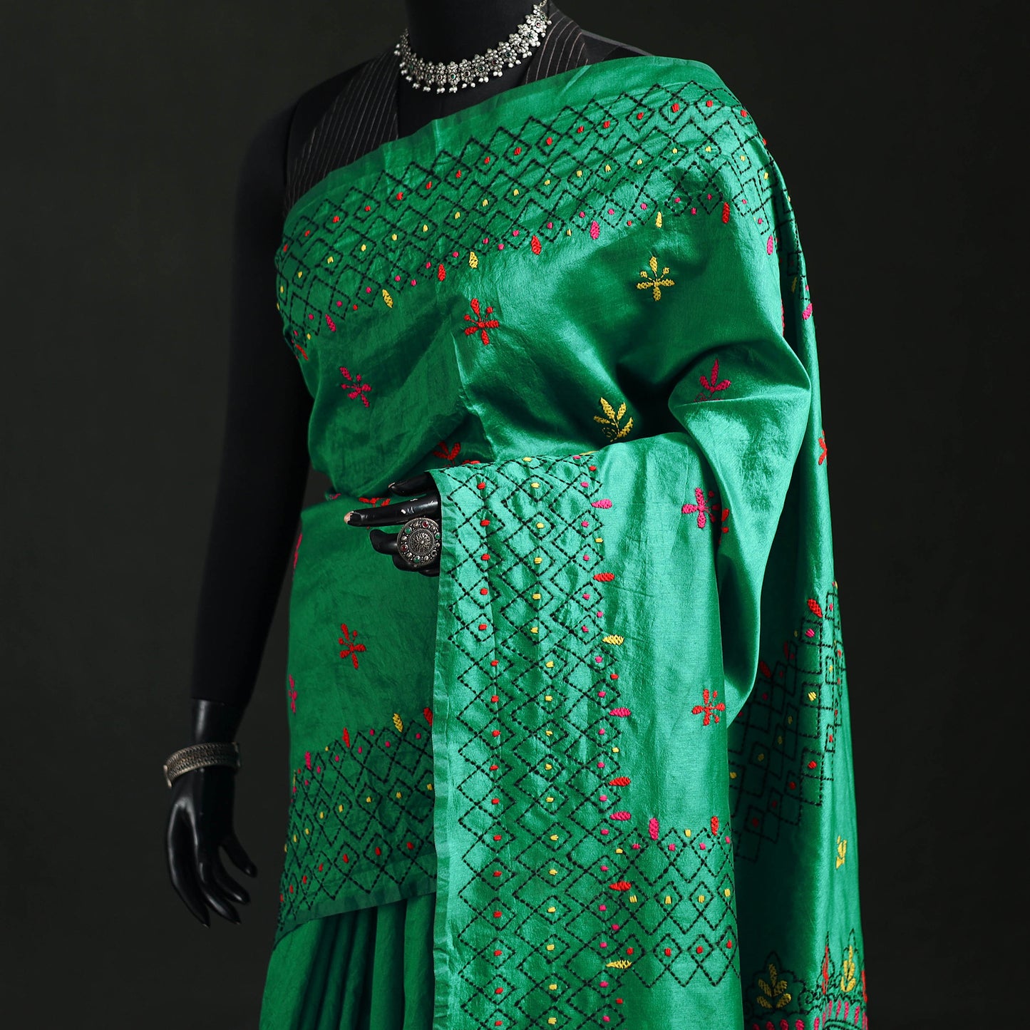 Hand Embroidered Silk Saree 62