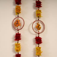 Chakra Om - Handmade Felt & Beadwork Wall Hanging (set of 2)