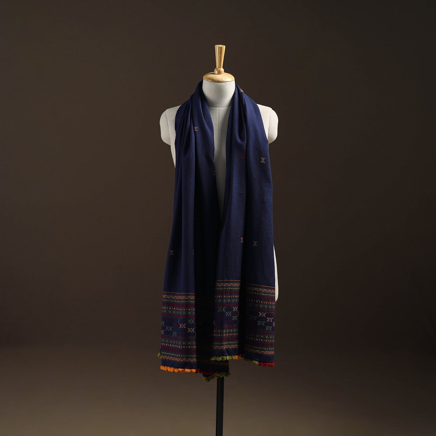 Kutch Bhujodi Handwoven Merino Wool Dhabla Shawl 32