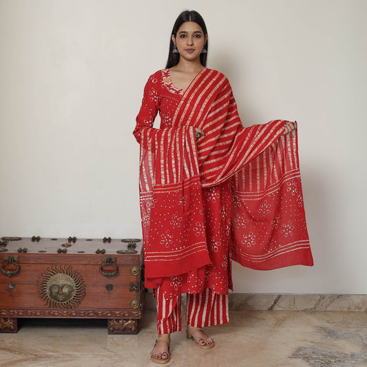 Batik Kurta with Palazzo & Dupatta Set