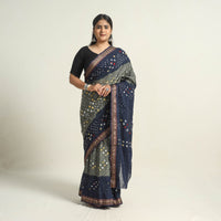 Grey - Kutch Tie-Dye Cotton Bandhani Saree with Blouse Piece 03