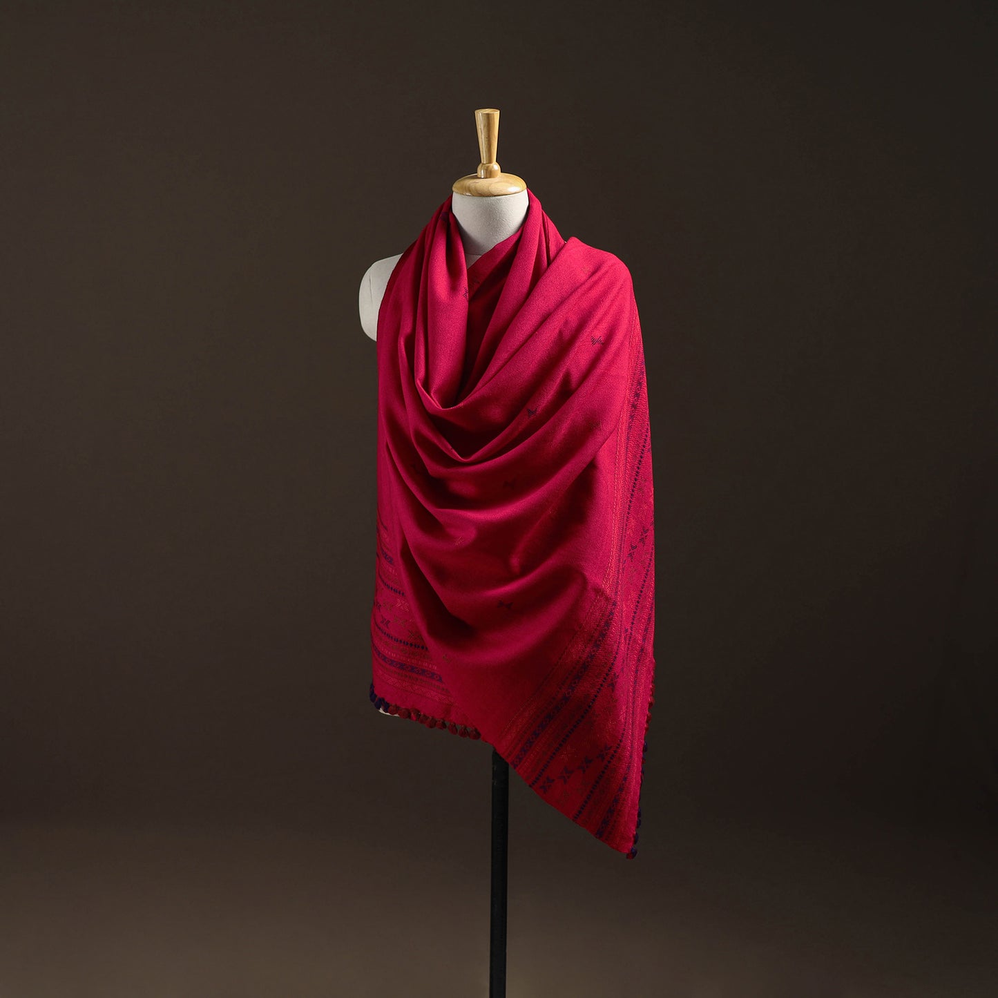 Kutch Bhujodi Handwoven Merino Wool Dhabla Shawl 33