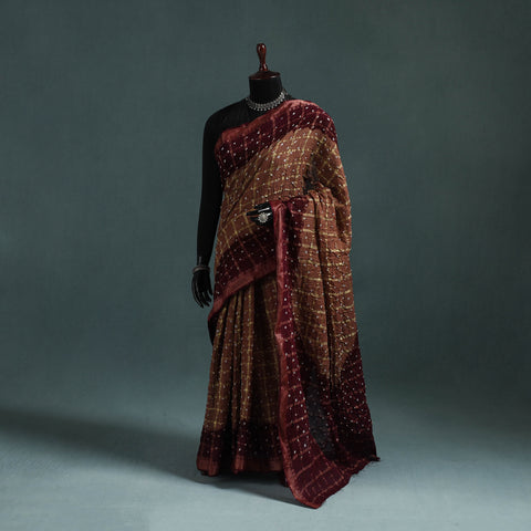 Kutch Tie-Dye Bandhani Cotton Saree with Blouse Piece 05