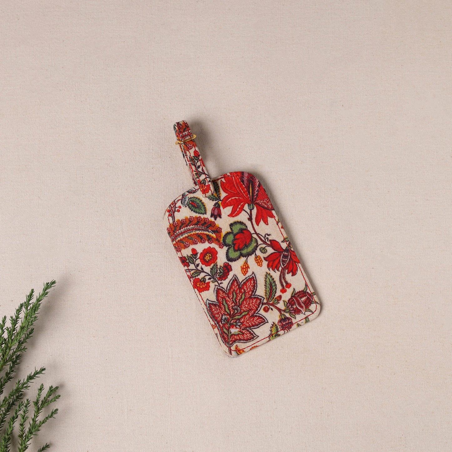 Floral Printed Handcrafted Luggage Tag 02