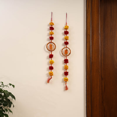 Chakra Ganesha - Handmade Felt & Beadwork Wall Hanging (set of 2)