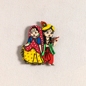 Radha Krishna Couple Handpainted Fridge Magnet 49